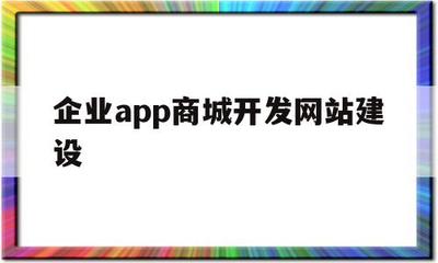 企业app商城开发网站建设(企业级app开发)